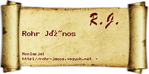Rohr János névjegykártya