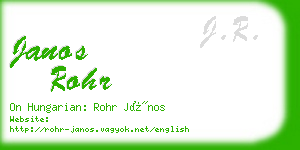 janos rohr business card